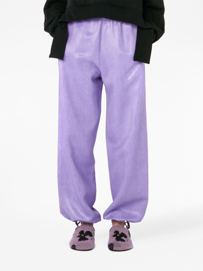 Shop Jw Anderson Drawstring-hem Wide-leg Trousers In Purple