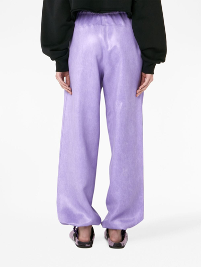 Shop Jw Anderson Drawstring-hem Wide-leg Trousers In Purple