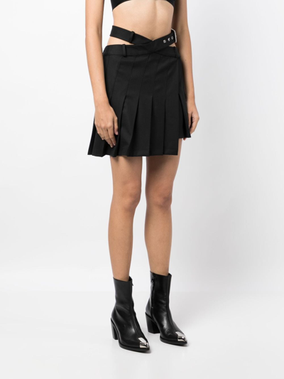 Shop Monse Pleated Asymmetric Mini Skirt In Black