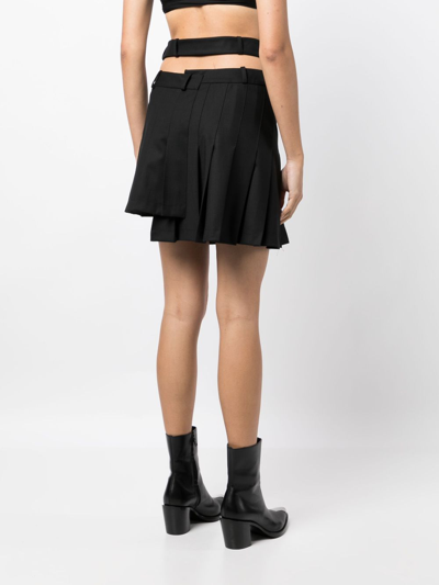 Monse Pleated Asymmetric Mini Skirt In Black
