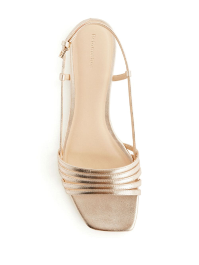 Reformation Millie Lattice Flat Sandals In Gold