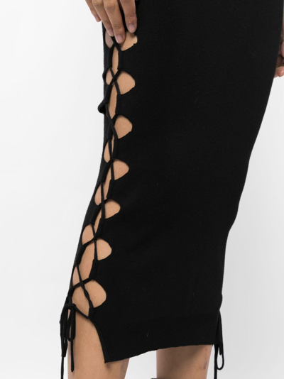 Monse Lace-up Detailed Knitted Skirt In Black