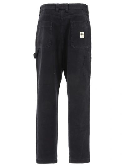 Shop Stussy "work" Canvas Trousers In Black