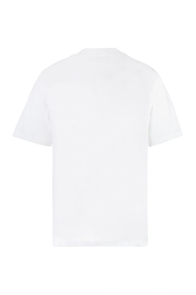 Shop Ami Alexandre Mattiussi Logo Cotton T-shirt In White