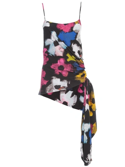 Shop Colville Top Drawstring Flowers Printing Clothing In Black