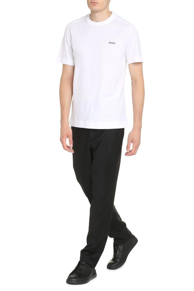 Shop Ermenegildo Zegna Zegna Cotton Crew-neck T-shirt In White
