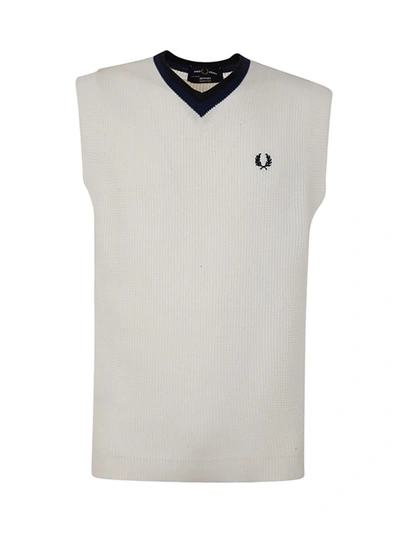 Shop Fred Perry Fp V-neck Knitted Tank Top Clothing In White