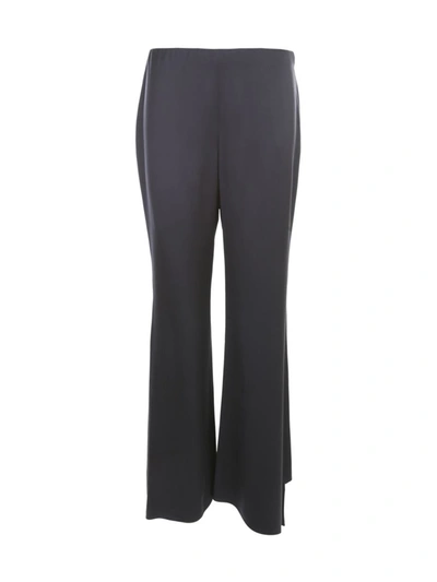 Shop Giorgio Armani Satin Asymmetrical Bottom Pants Clothing In Blue