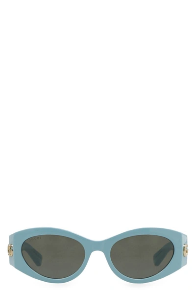 Shop Gucci Cat-eye Sunglasses In Light Blue