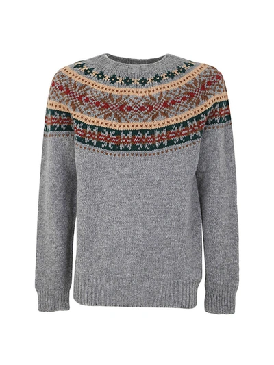 Shop Howlin' Fragments Of Light Round Neck Jacquard Jumper Clothing In Grey