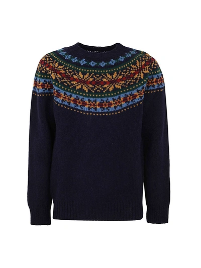 Shop Howlin' Fragments Of Light Round Neck Jacquard Jumper Clothing In Blue