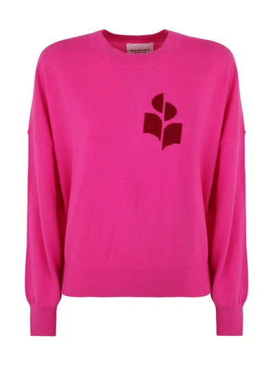 Shop Isabel Marant Étoile Marisans Mini Logo Round Neck Sweatshirt Clothing In Pink &amp; Purple