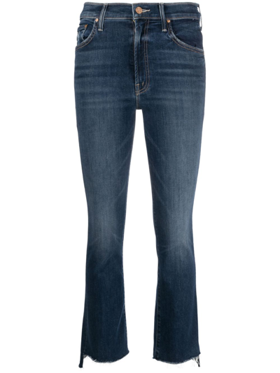 Shop Mother Halbhohe Cropped-jeans In Blue