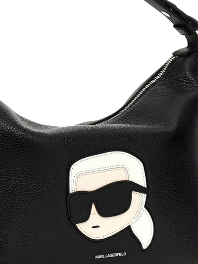 Shop Karl Lagerfeld 'k/ikonik' Small Shoulder Bag In Black