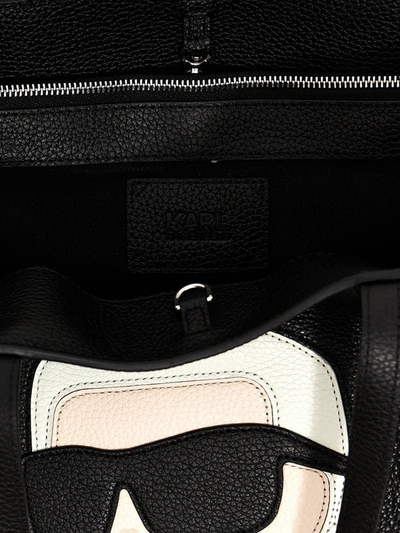 Shop Karl Lagerfeld 'k/ikonik' Large Shopping Bag In Black
