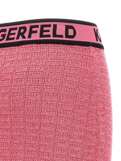 Shop Karl Lagerfeld Logo Tape Skirt In Pink