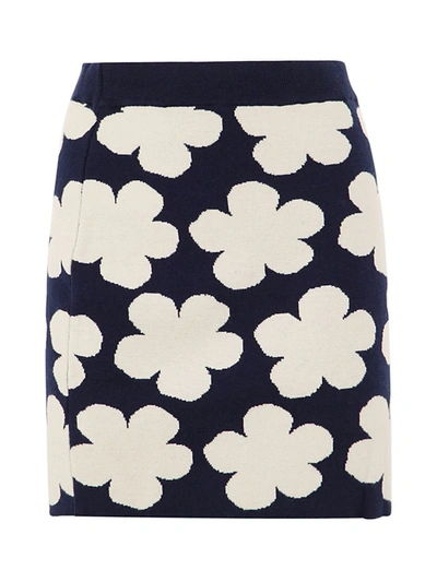 Shop Kenzo Jacquard Mini Skirt Clothing In Blue