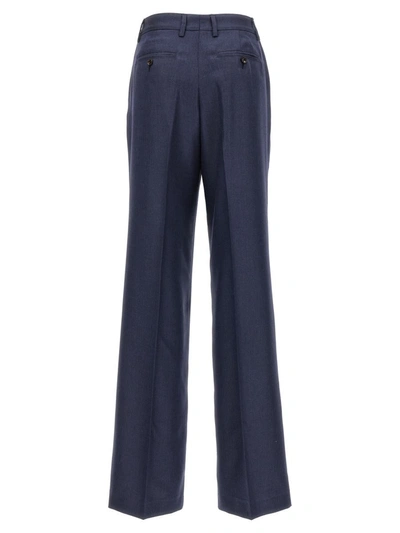 Kiton Virgin Wool Straight-leg Trousers In Blue