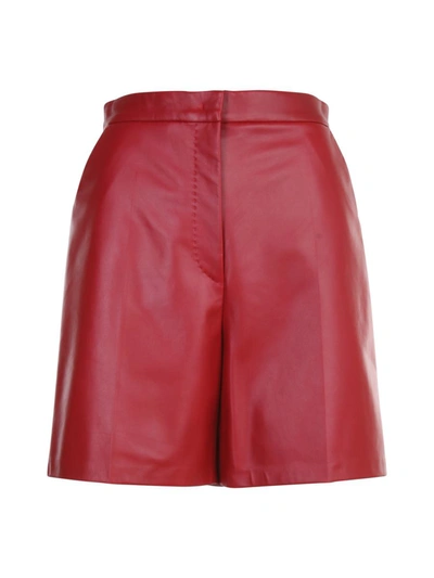 Shop Max Mara Lacuna Nappa Shorts Clothing In Red