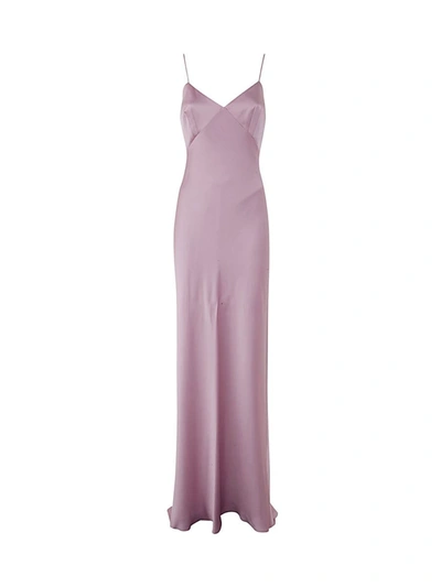 Shop Max Mara Selce Bridal Collection - Long Silk Dress Clothing In Pink &amp; Purple