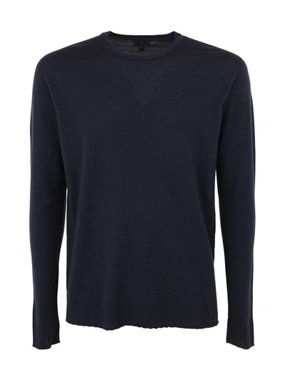 Shop Md75 Wool Round Neck Pullover Clothing In Blue