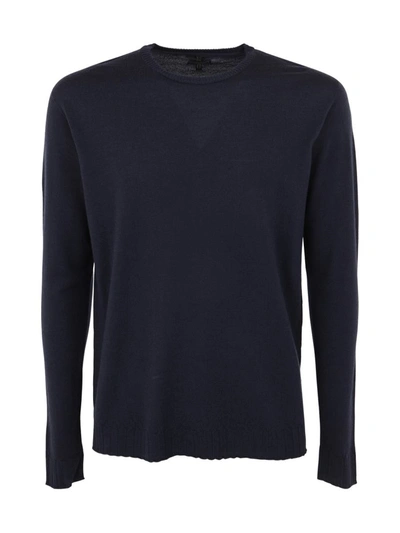 Md75 Wool Round Neck Pullover In Blue