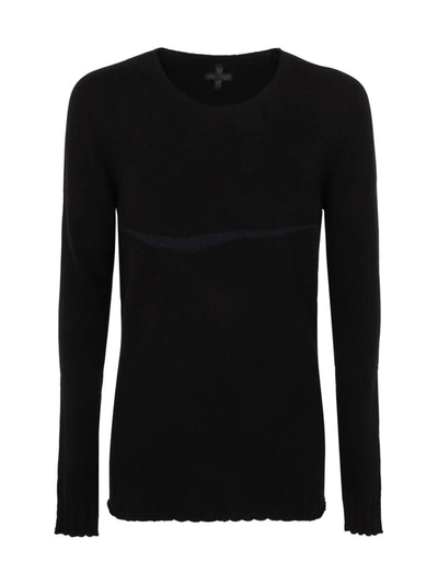 Md75 Wool Cashmere Pullover With Inlay Detail In Black