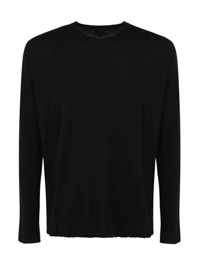 Md75 Wool Basic Crew Neck Sweater Clothing In Black