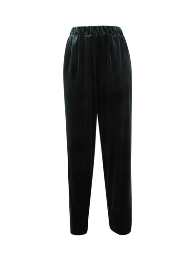 Shop Nina 14.7 Stretch Velvet Trousers Clothing In Green