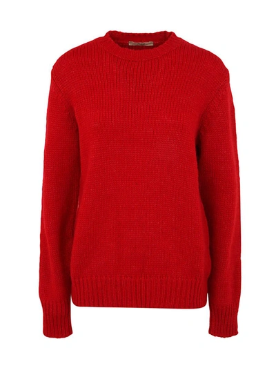 Shop Nuur Roberto Collina Long Sleeved Round Neck Clothing In Red