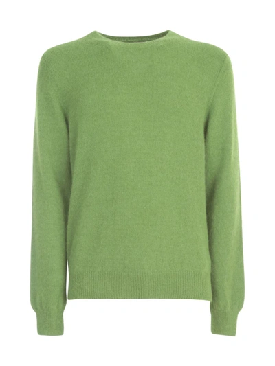 Shop Original Vintage Style Alpaca Polyamide Sweater Crew Neck Clothing In Green