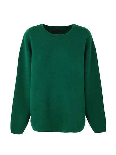 Shop Oyuna Knitted Sculpted Sweater Clothing In Green