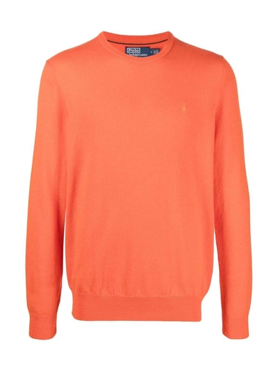 Shop Polo Ralph Lauren Long Sleeve Basic Pullover Clothing In Yellow &amp; Orange