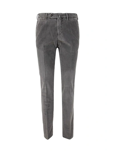 Shop Pt01 Flat Front Trousers With Diagonal Pockets Clothing In Grey