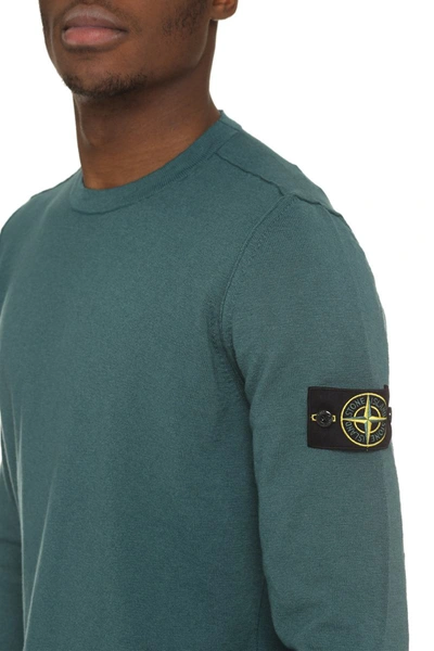 Shop Stone Island Long Sleeve Crew-neck Sweater In Green