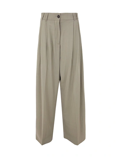 Shop Studio Nicholson Double Pleat Curved Volume Pant Clothing In Green
