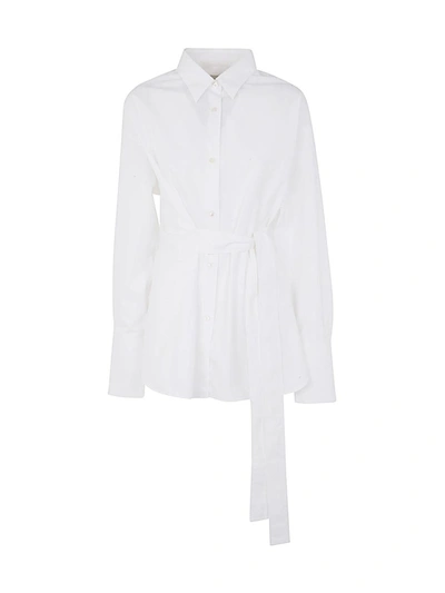 Shop Studio Nicholson Tie Waisted Shirt Clothing In White