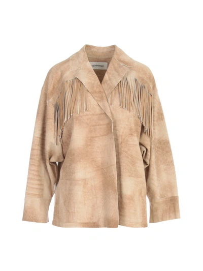 Shop Sylvie Schimmel Leather Jacket W/fringes Clothing In Brown