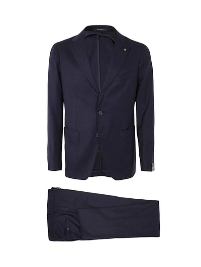 Shop Tagliatore Wool Silk Trouser Suit Clothing In Blue