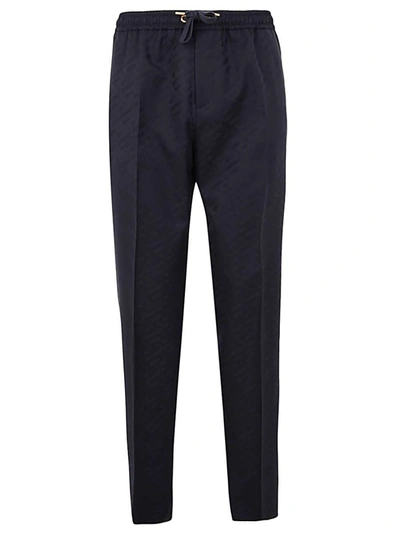 Shop Versace Informal Pant With Greek Signature Clothing In Blue