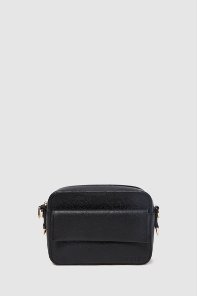 Shop Reiss Clea - Black Leather Crossbody Bag, One