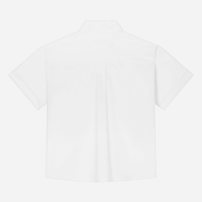 Shop Dolce & Gabbana Poplin Shirt With Logo Tag In White