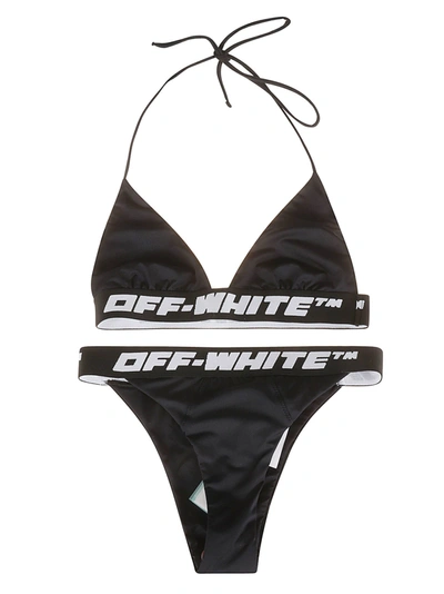 Shop Off-white Logo Band Bikini In Black