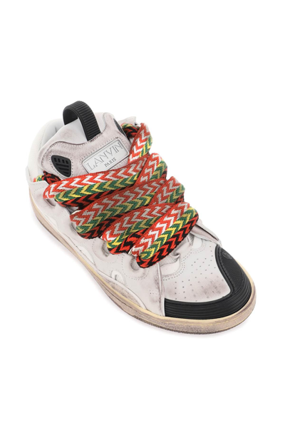 Shop Lanvin Used-effect 'curb' Sneakers In White,multicolor