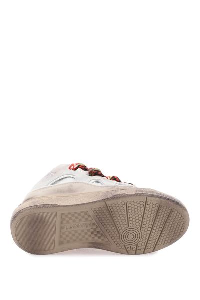 Shop Lanvin Used-effect 'curb' Sneakers In White,multicolor