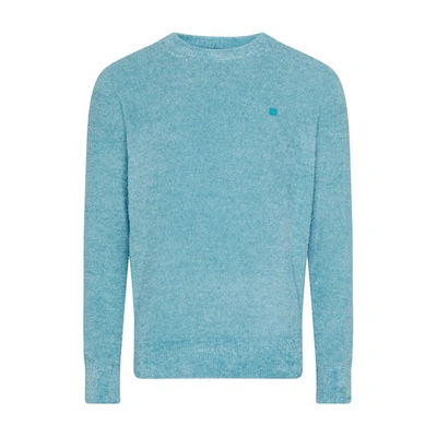 Shop Acne Studios Round-neck Sweater In Teal_blue