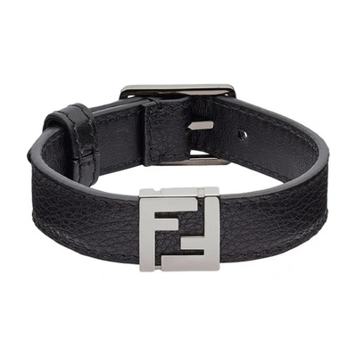 Shop Fendi Ff Bracelet In Noir
