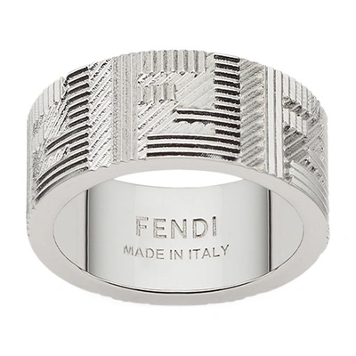 Shop Fendi Shadow Ring In Argent