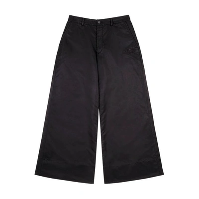 Shop Mm6 Maison Margiela Print Flared Trousers In Black
