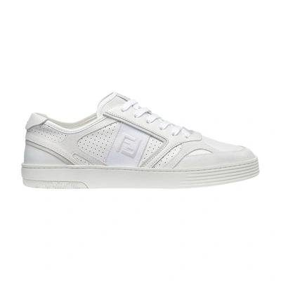 Shop Fendi Lace-up Sneakers In Blanc